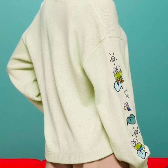 Keroppi Embroidered Skimmer Cardigan Size Small - Picture 4 of 15